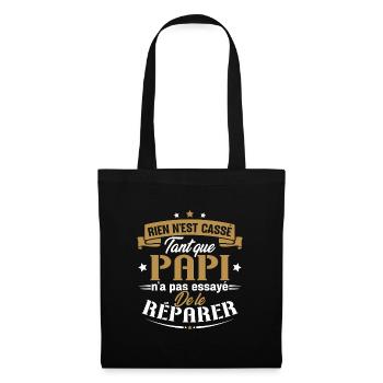 Rien n'est cassé tant que papi le réparer cadeau - Sac en tissu - noir - Devant