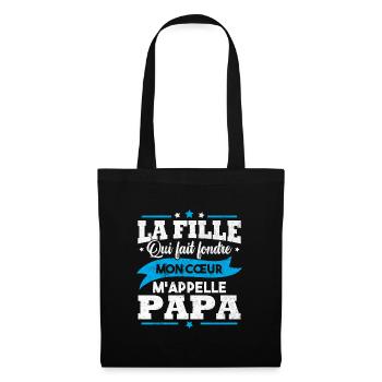 La fille qui fait fondre mon cœur m appelle papa - Sac en tissu - noir - Devant