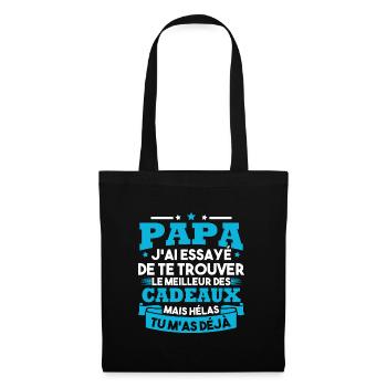 Papa J'ai Essayé De Te Trouver Le Meilleur Cadeau - Sac en tissu - noir - Devant