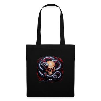 Crâne viking et serpent de Midgard : un Entwi mythique - Sac en tissu - noir - Devant