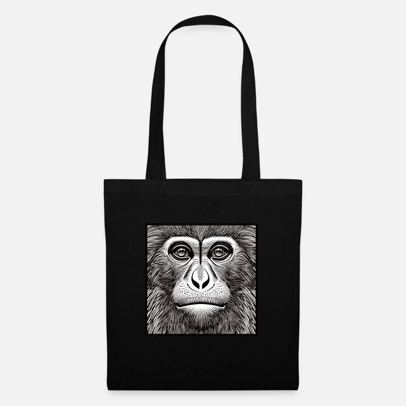 Black and white portrait monkey - Tote Bag - black