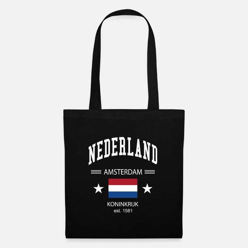 Niederlande - Stoffbeutel - Schwarz