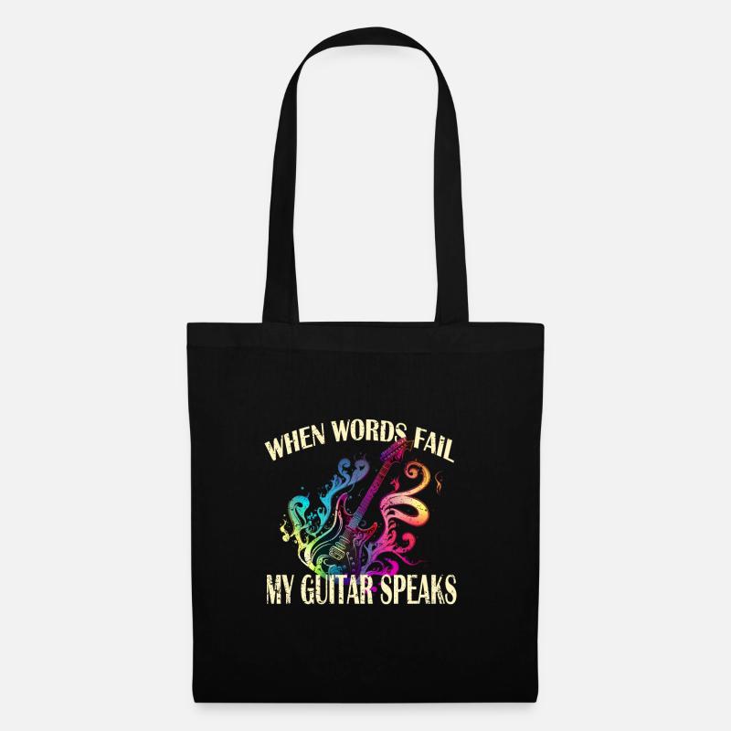 Gitarren Spruch Neon Retro Words fail - Stoffbeutel - Schwarz