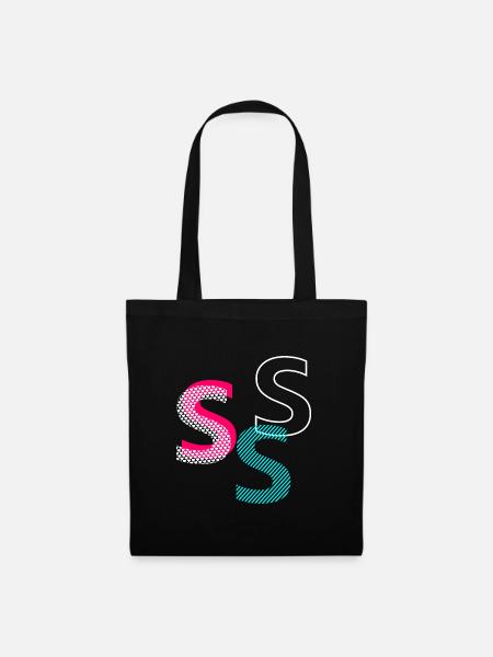S Initial - Stoffbeutel - Schwarz