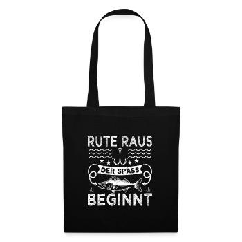 Rute raus, der Spaß beginnt Geschenk-Idee - Stoffbeutel - Schwarz - Vorne