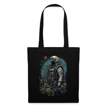 Un astronaute envahi par les plantes - Surréaliste - Sac en tissu - noir - Devant