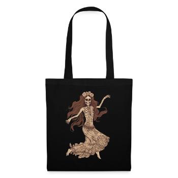 Cheerful 60s 70s Hippie Skeleton - Tote Bag - black - Front