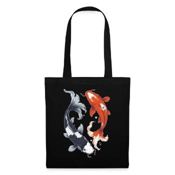 carpe koï - Sac en tissu - noir - Devant