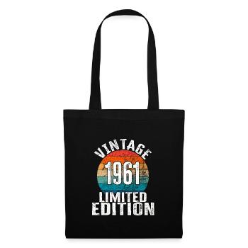 Année de naissance 1961 Vintage Limited Edition Retro - Sac en tissu - noir - Devant