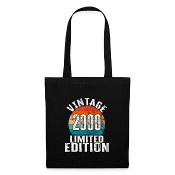 Geburtsjahr 2000 Vintage Limited Edition Retro - Stoffbeutel - Schwarz - Vorne