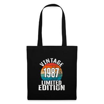 Geburtsjahr 1987 Vintage Limited Edition Retro - Stoffbeutel - Schwarz - Vorne