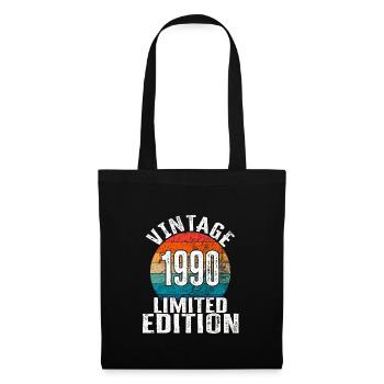 Geburtsjahr 1990 Vintage Limited Edition Retro - Stoffbeutel - Schwarz - Vorne