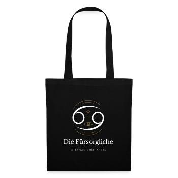 Krebs Sternzeichen Emblem - Stoffbeutel - Schwarz - Vorne