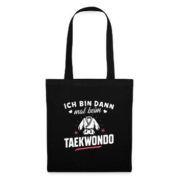 Taekwondo-Shirt Kampfsport Training Geschenk - Stoffbeutel - Schwarz - Vorne