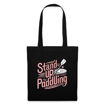 SUP-Liebe Paddel-Abenteuer Geschenkidee Fans - Stoffbeutel - Schwarz - Vorne