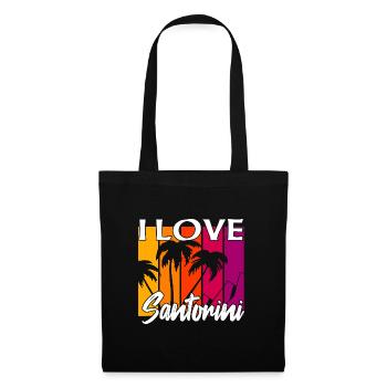 ich liebe santorini - Stoffbeutel - Schwarz - Vorne