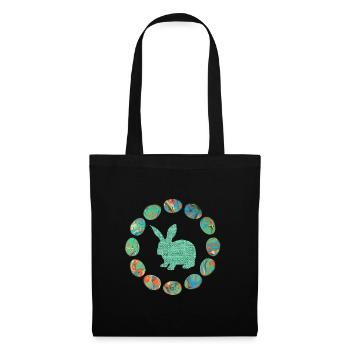 hase im eierkranz e 4 - Sac en tissu - noir - Devant