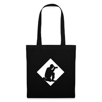 Photographe silhouette photographier - Sac en tissu - noir - Devant