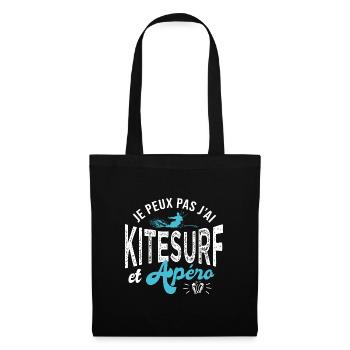 je peux pas jai kitesurf et apéro Humour kite surf - Sac en tissu - noir - Devant
