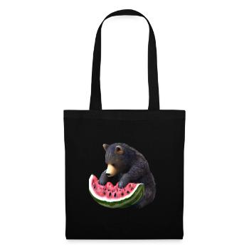 Ours à la pastèque - Sac en tissu - noir - Devant