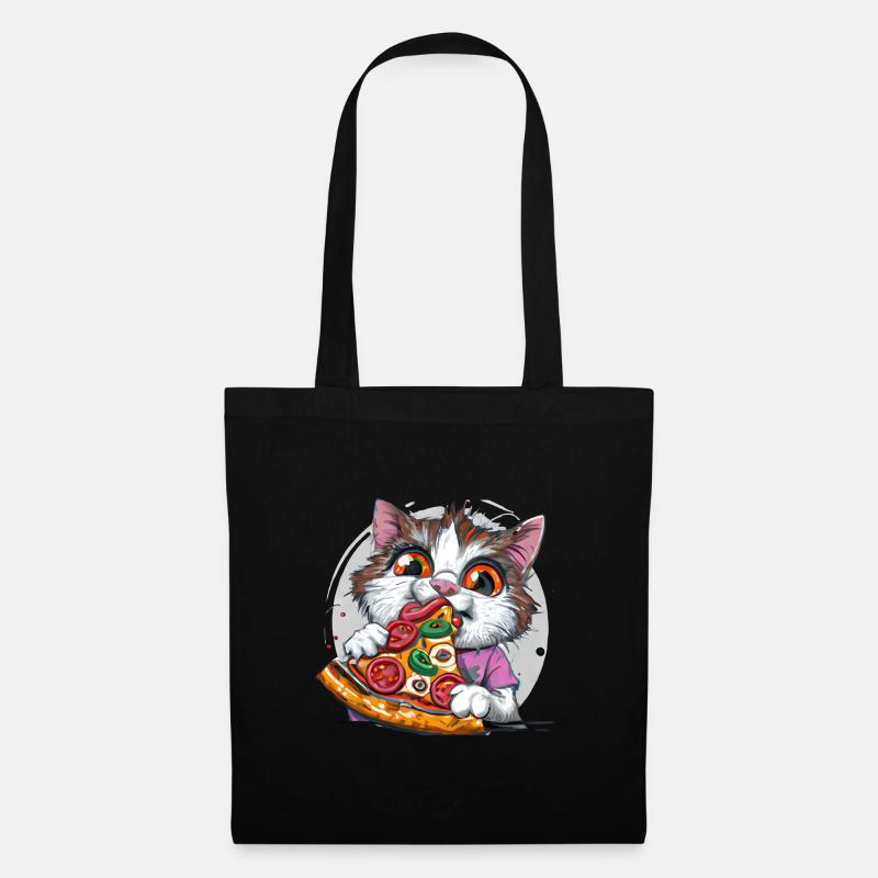 Pizza Cat - Tote Bag - black