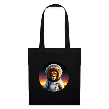 Astronaut Löwe im Sonnenuntergang - Stoffbeutel - Schwarz - Vorne