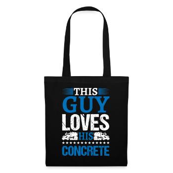 Loves His Concrete Bétonnier Cadeau - Sac en tissu - noir - Devant