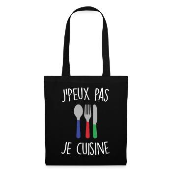 J'peux pas je cuisine - Sac en tissu - noir - Devant