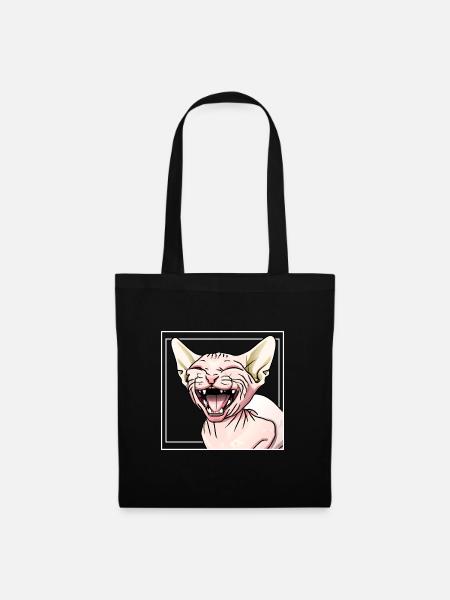 Sphynx-Katze lacht - Stoffbeutel - Schwarz