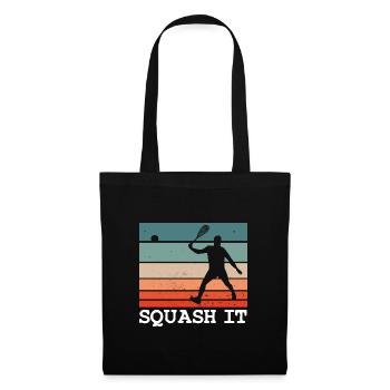 Squash it Squashspieler Motiv - Stoffbeutel - Schwarz - Vorne