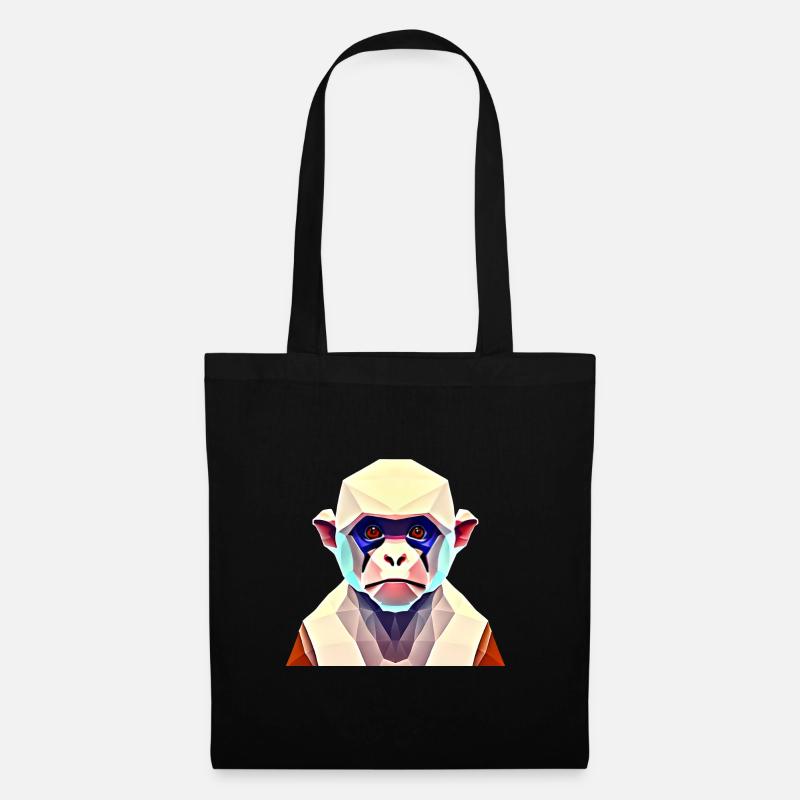 Polygon Monkey - Tote Bag - black