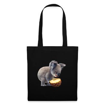 Koala et ananas - Sac en tissu - noir - Devant