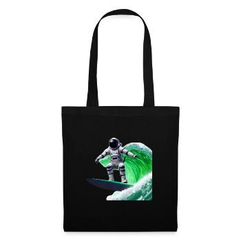Green Waves Surfing Astronaut - Tote Bag - black - Front