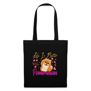 Pomeranian Liebhaber - Stoffbeutel - Schwarz - Vorne