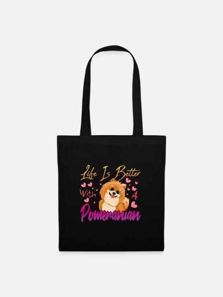 Pomeranian Liebhaber - Stoffbeutel - Schwarz