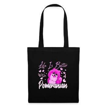 Pomeranian Liebhaber - Stoffbeutel - Schwarz - Vorne
