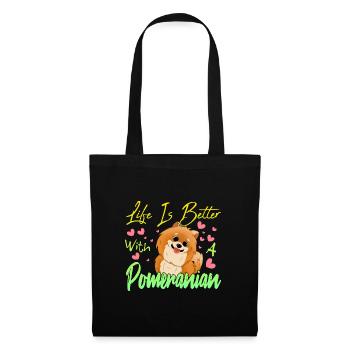 Pomeranian Liebhaber - Stoffbeutel - Schwarz - Vorne