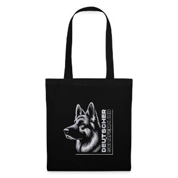 German Shepherd Drawing Head Silver - Tote Bag - black - Front