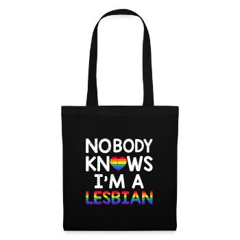Personne ne sait que je suis une lesbienne LGBTQ Rainbow Pride - Sac en tissu - noir - Devant