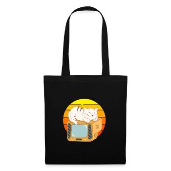 Cat Tv Coucher de soleil - Sac en tissu - noir - Devant