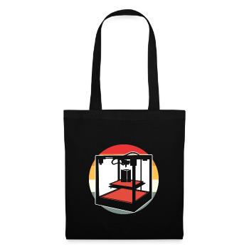 Retro 3D Imprimeur - Sac en tissu - noir - Devant