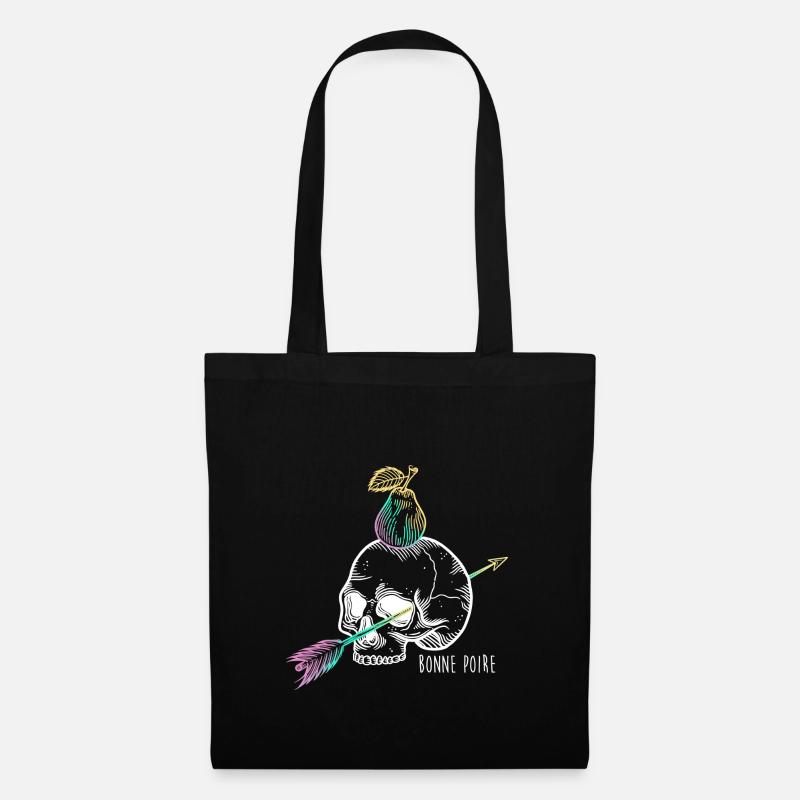 Skull pear white - Sac en tissu - noir