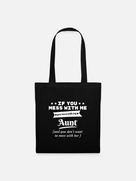 Baby Aunt Auntie Godmother Birth Birthday Gift - Tote Bag - black