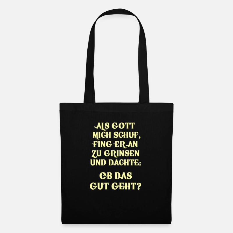 Spruch Gott - Stoffbeutel - Schwarz