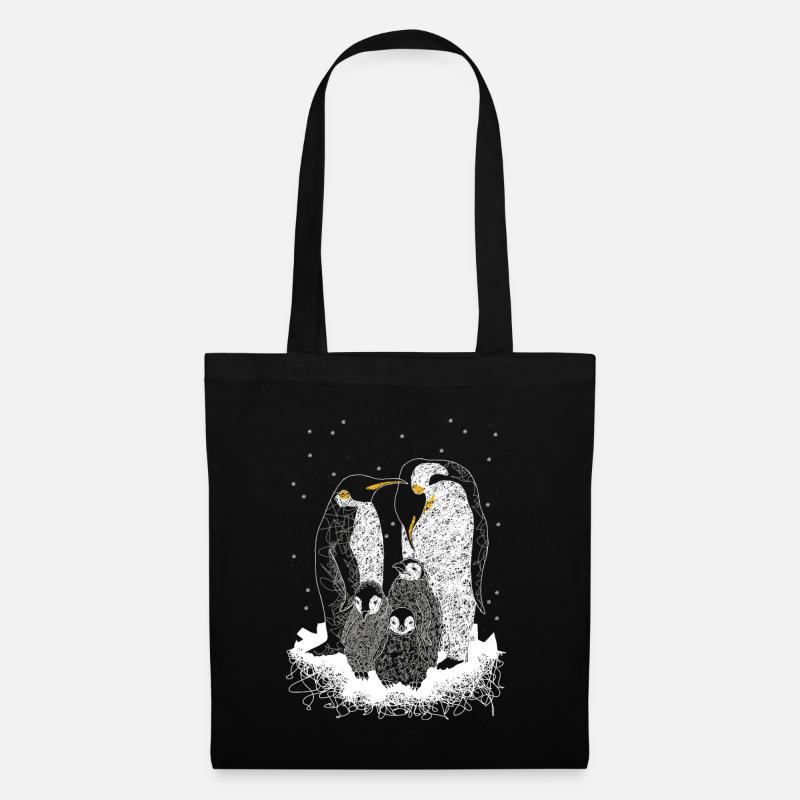 Pinguine - Stoffbeutel - Schwarz