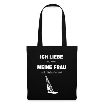 Windsurfen Windsurfer Surfen Wassersport Sommer - Stoffbeutel - Schwarz - Vorne