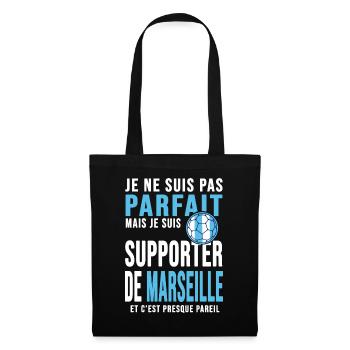 supporter football club humour football marseille - Sac en tissu - noir - Devant