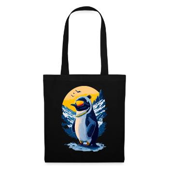 Pingouin mignon - Sac en tissu - noir - Devant