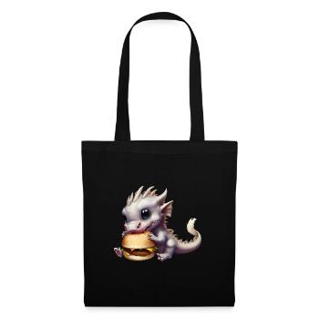 Cheeseburger Drache - Stoffbeutel - Schwarz - Vorne