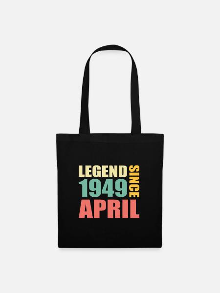 74e anniversaire Avril Né en 1949 Idée cadeau - Sac en tissu - noir